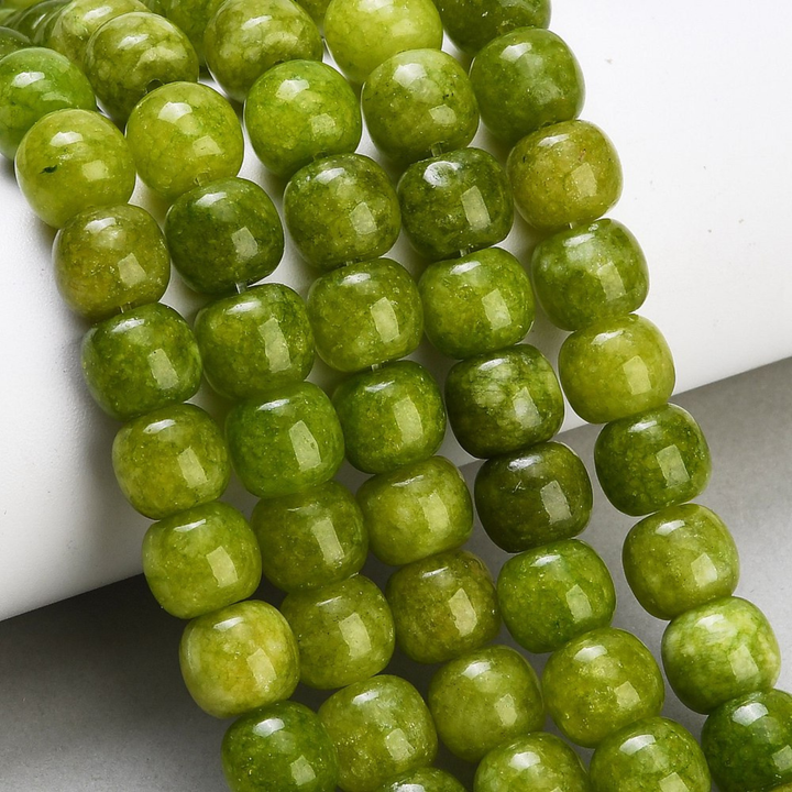 Tira de cuentas de jade barrel de 10 mm para joyería