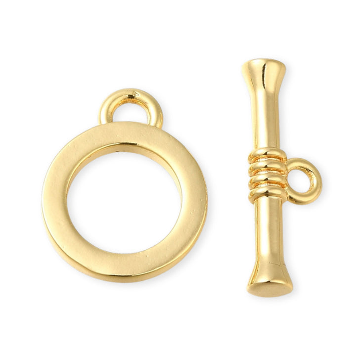 Detalles de Broche tipo T de chapa de oro con barra y anillo