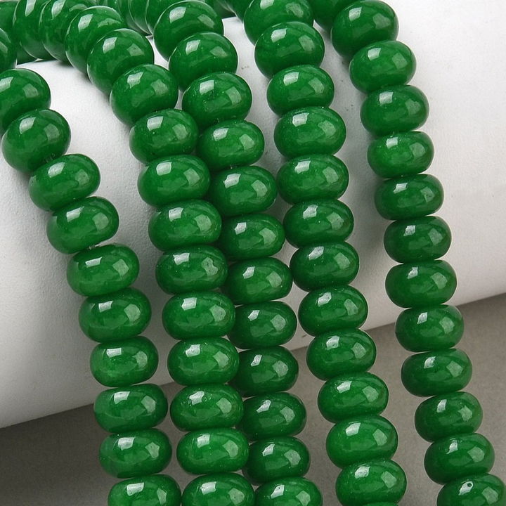 Tira de cuentas de jade rondel de 8 mm para joyería