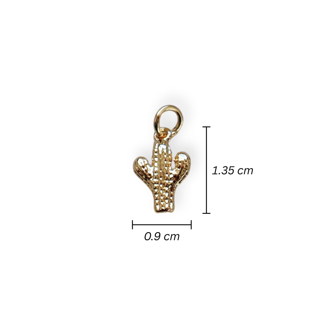 Medidas para dije cactus dorado en chapa de oro