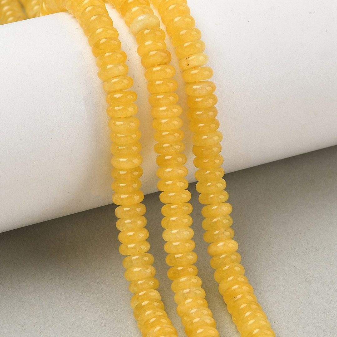 Tira de jade rondel de 6.5 mm con aproximadamente 167 cuentas