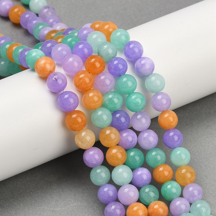 Tira de cuentas de jade natural redondo de 8 mm para joyería
