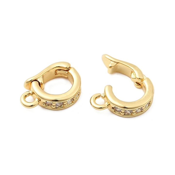 Detalles de Portadije Huggie de chapa de oro con zirconia
