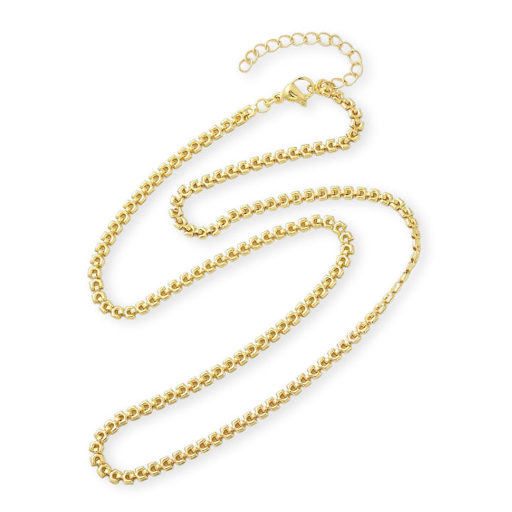 Cadena de chapa de oro con broche tipo perico