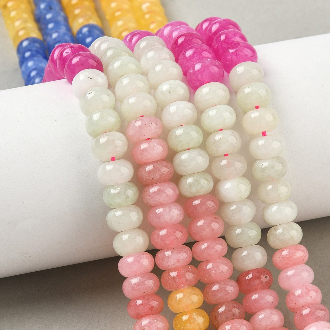 Detalles de Tira de jade rondel natural de 8.5 mm para joyería