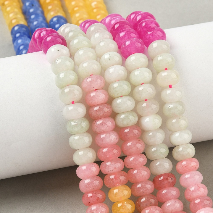 Detalles de Tira de jade rondel natural de 8.5 mm para joyería