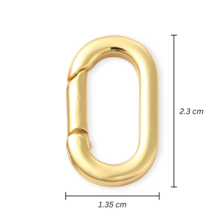 Broche ovalado de chapa de oro para collares y pulseras