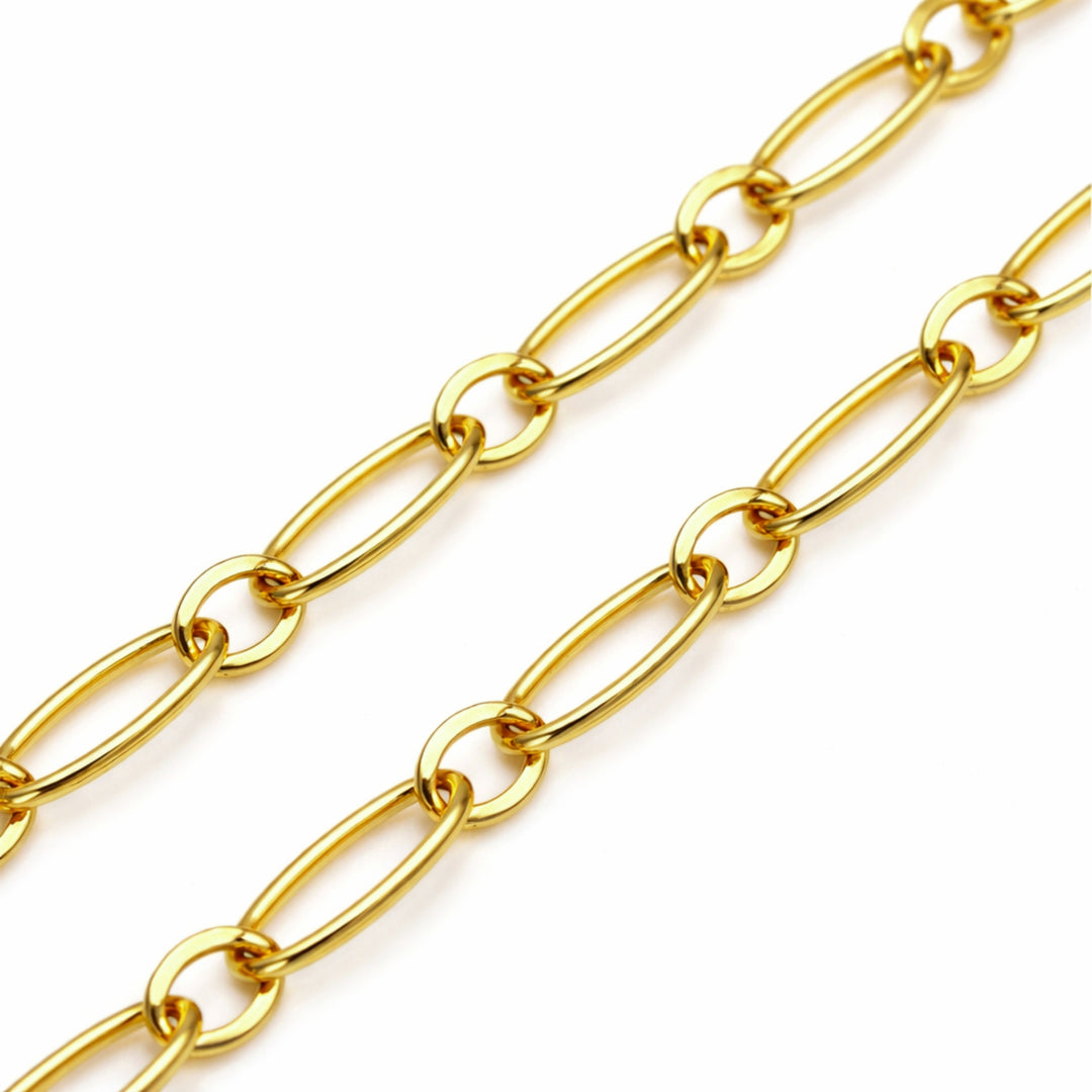 Detalles de Cadena de chapa de oro con broche tipo T