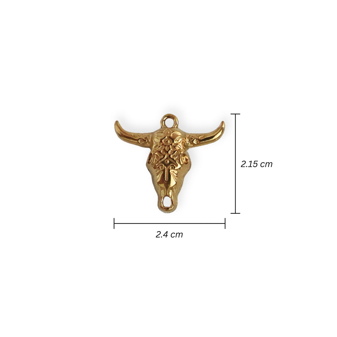 Medidas para Dije de acero inoxidable en forma de cabeza de toro