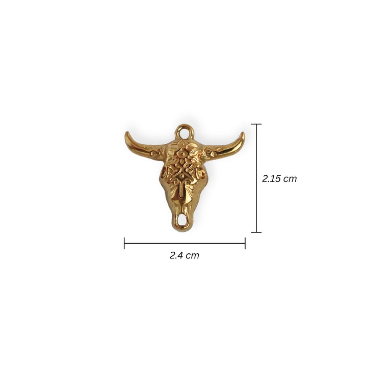 Medidas para Dije de acero inoxidable en forma de cabeza de toro