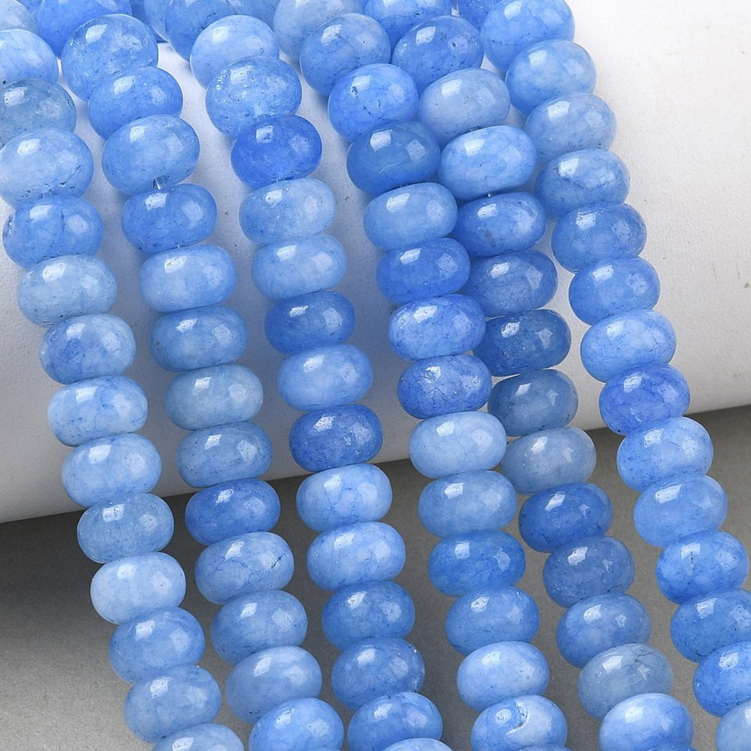 Tira de cuentas de jade rondel de 8 mm para joyería