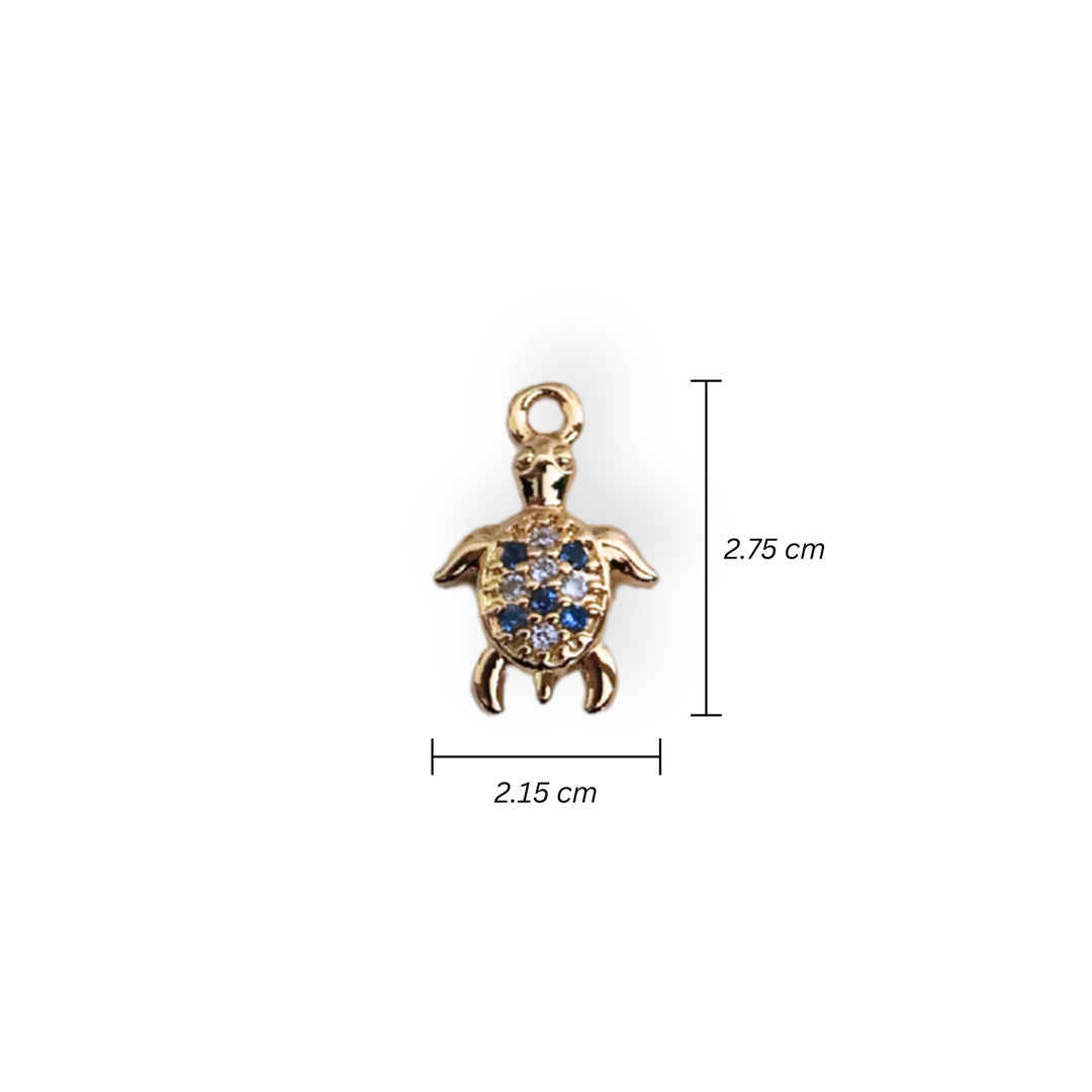 Medidas para dije tortuga en chapa de oro con zirconia brillante