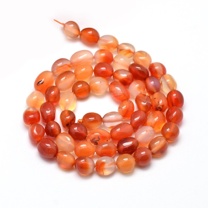 Tira de cornalina natural nugget con aproximadamente 44 cuentas