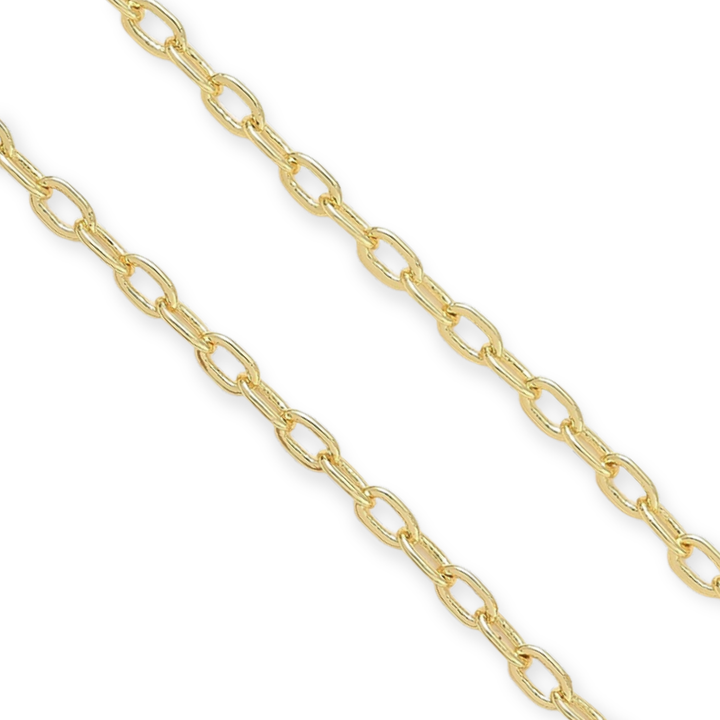 Detalles de Cadena de chapa de oro con broche marinero dorado