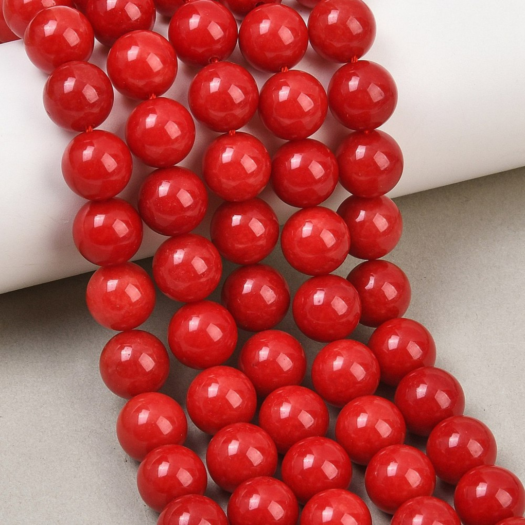 Tira de cuentas de jade natural de 10 mm para joyería