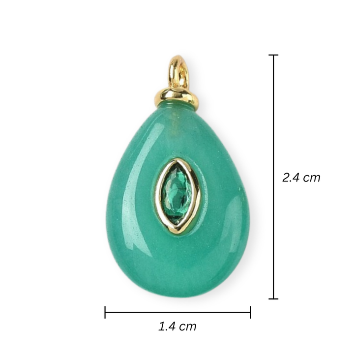 Medidas para Dije de piedra natural con zirconia