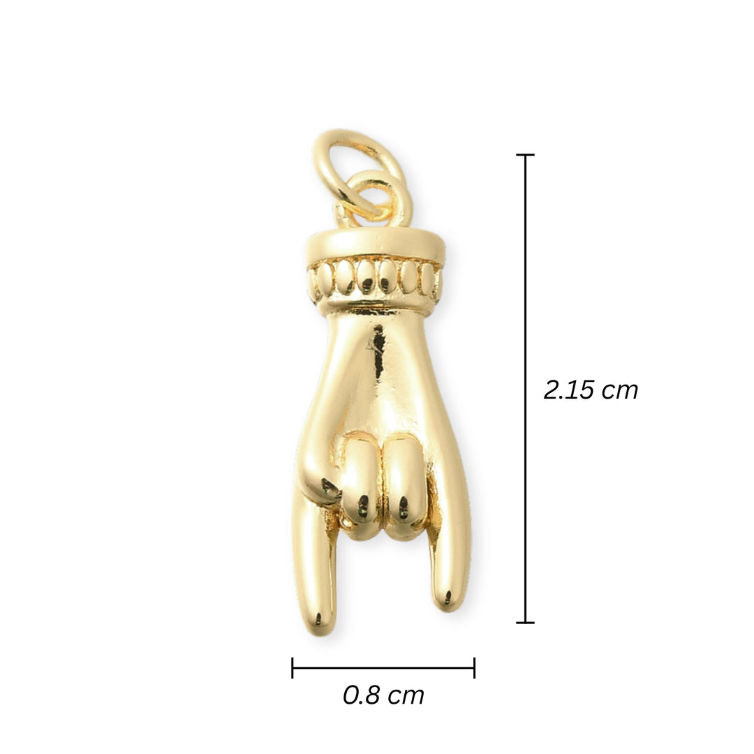 Medidas para Dije de mano figa de chapa de oro