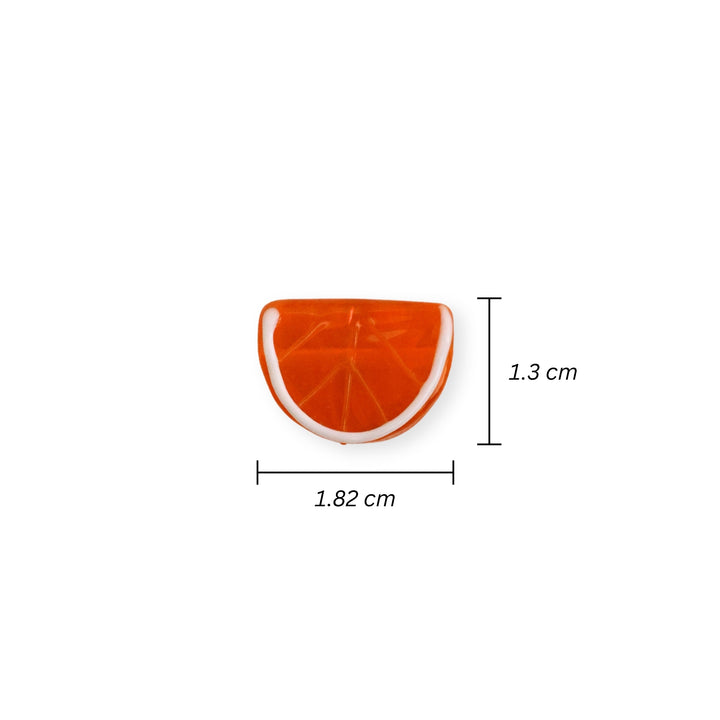 Medidas para separador de murano en forma de naranja con acabado brillante y realista
