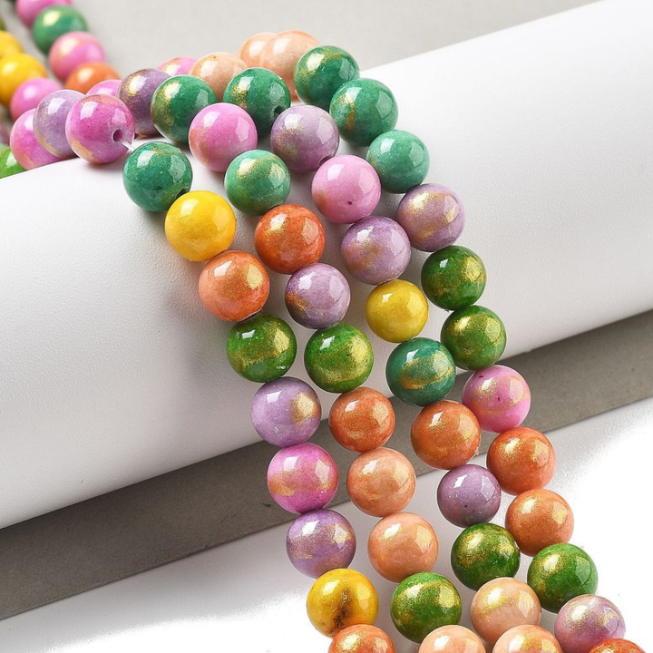 Tira de jade natural de 8.5 mm para joyería