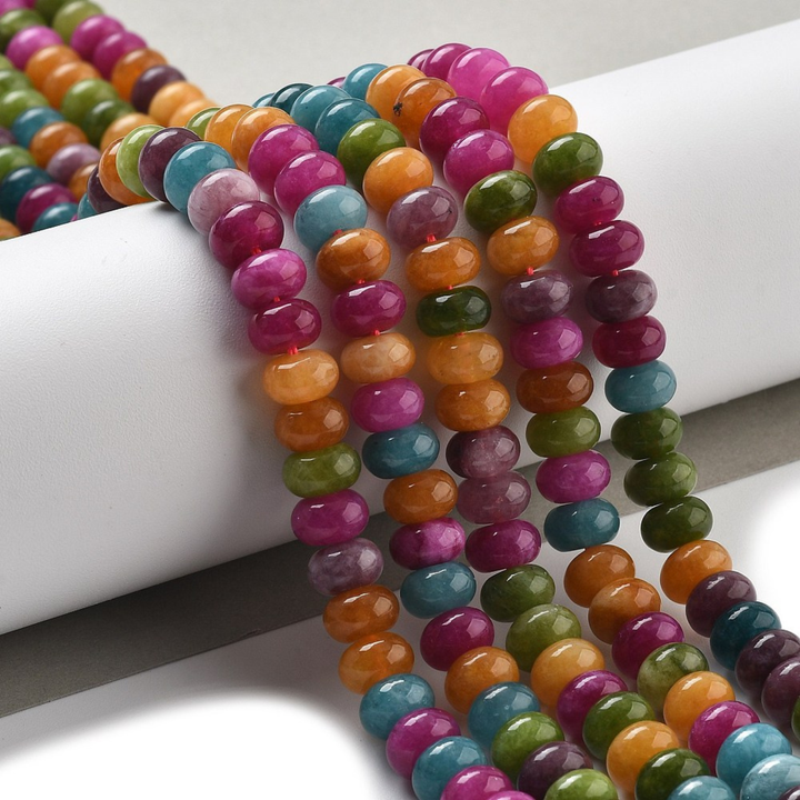 Tira de jade natural de 8 mm para joyería