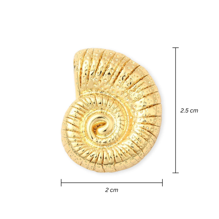 Medidas para Dije caracol dorado de chapa de oro con diseño marino