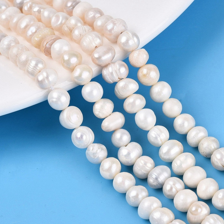 Tira de perla de río de 5 mm para joyería
