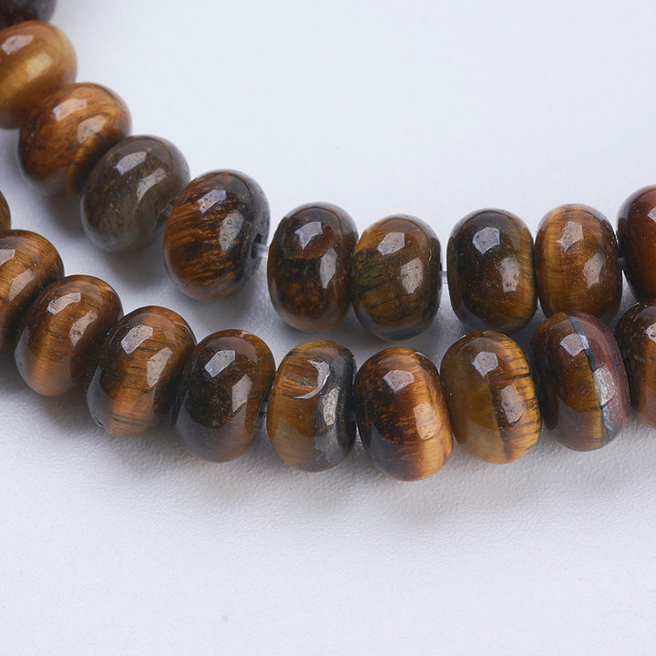 Tira de cuentas de ojo de tigre rondel de 6 mm para joyería