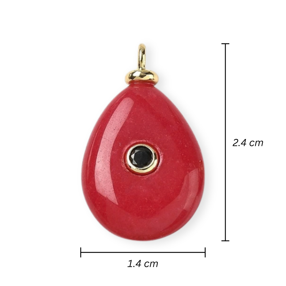 Medidas para Dije de gota de piedra natural zirconia