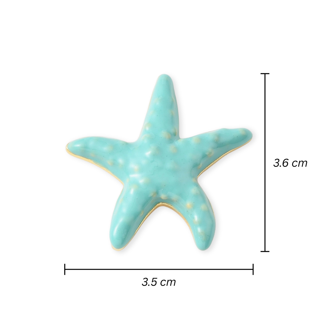 Medidas para Dije de estrella de mar esmaltada de chapa de oro para joyería