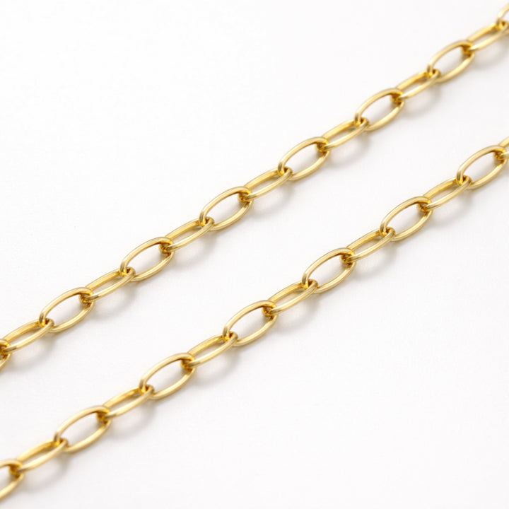 Detalles de Cadena de chapa de oro con broche ovalado