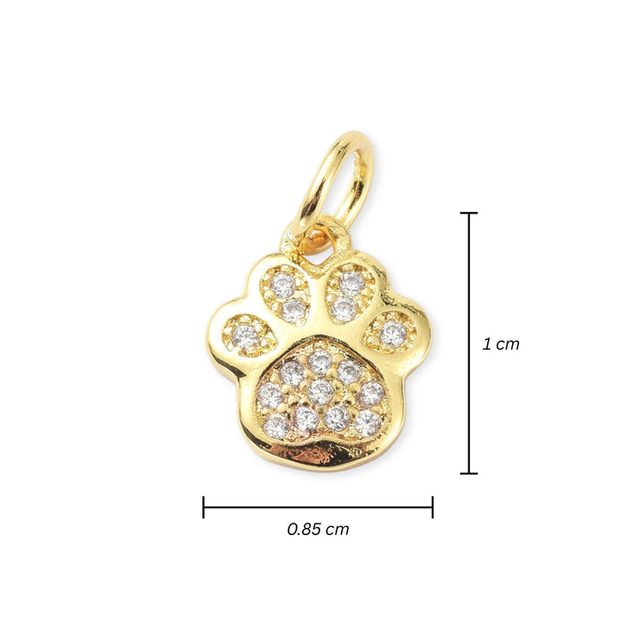 Medidas para Dije de huella de chapa de oro con zirconia