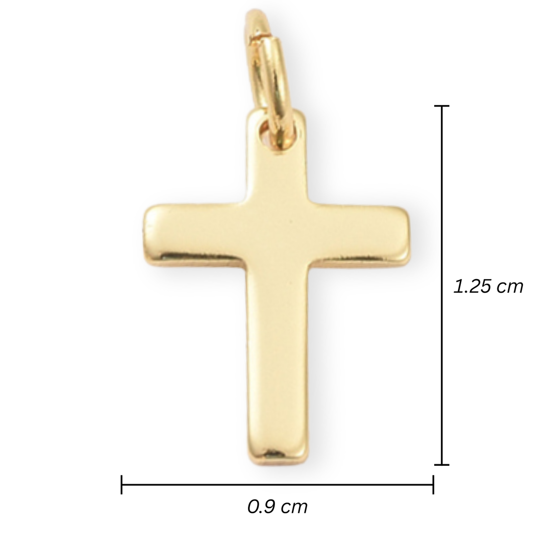 Medidas para Dije de cruz de chapa de oro