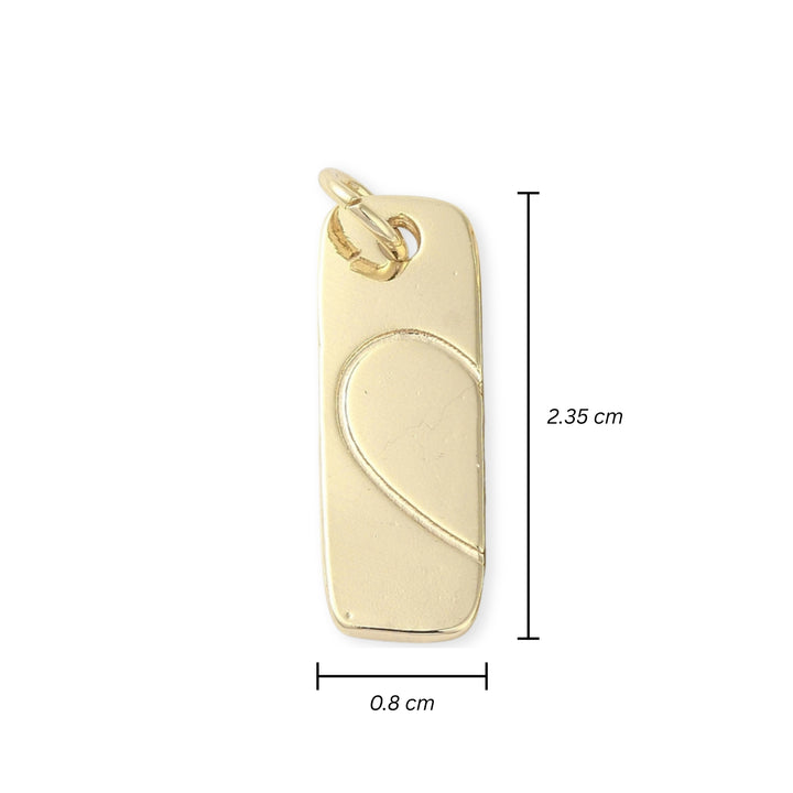 Medidas para Conjunto de dijes de chapa de oro que forman un corazón