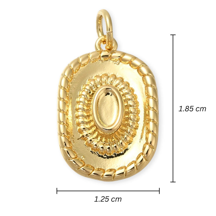 Medidas para Dije de sombrero de chapa de oro 