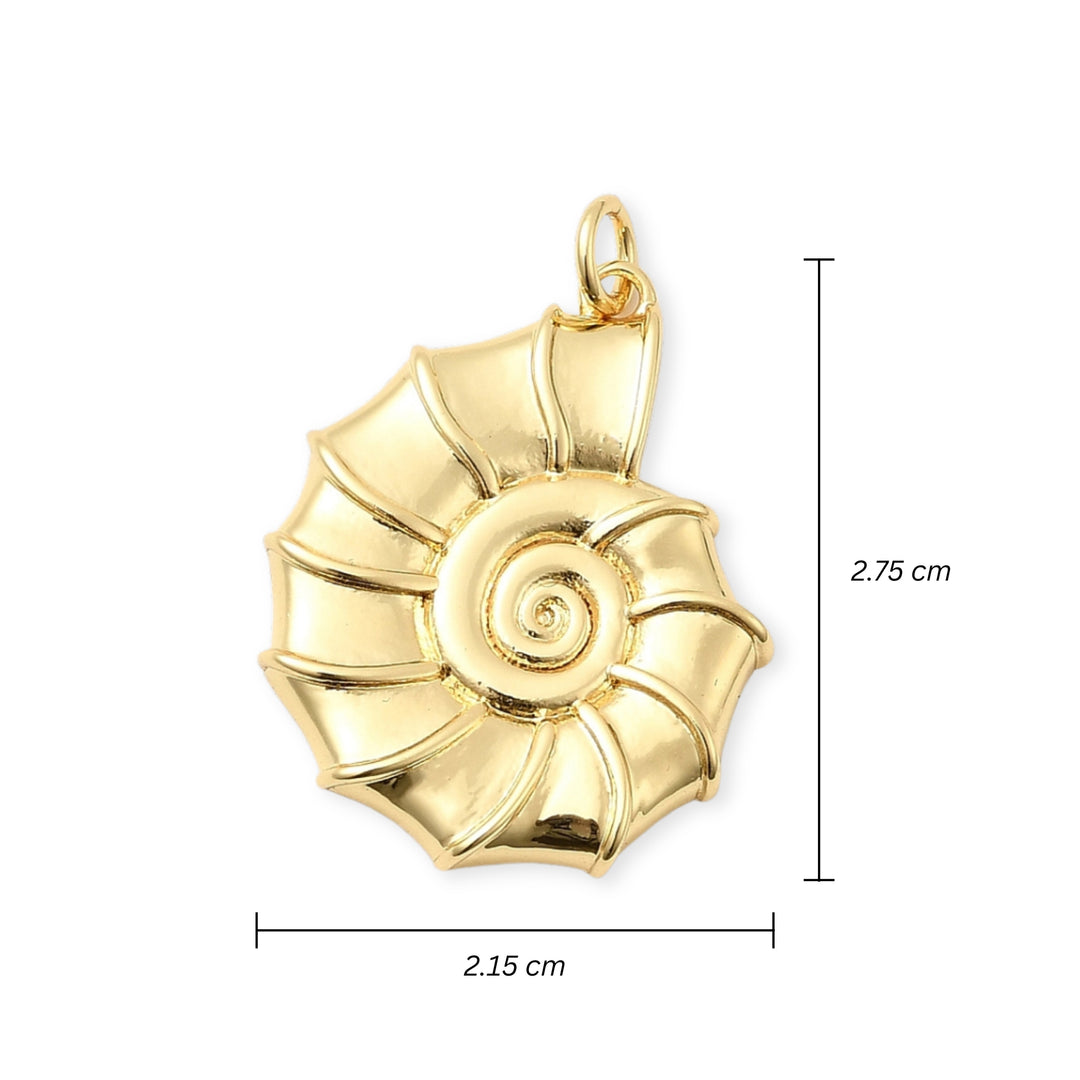 Medidas para Dije caracol dorado en chapa de oro