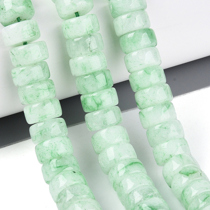 Tira de cuentas de jade en disco de 10 mm para joyería