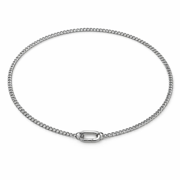 Detalles de Cadena plateada de acero inoxidable con broche ovalado de chapa de oro