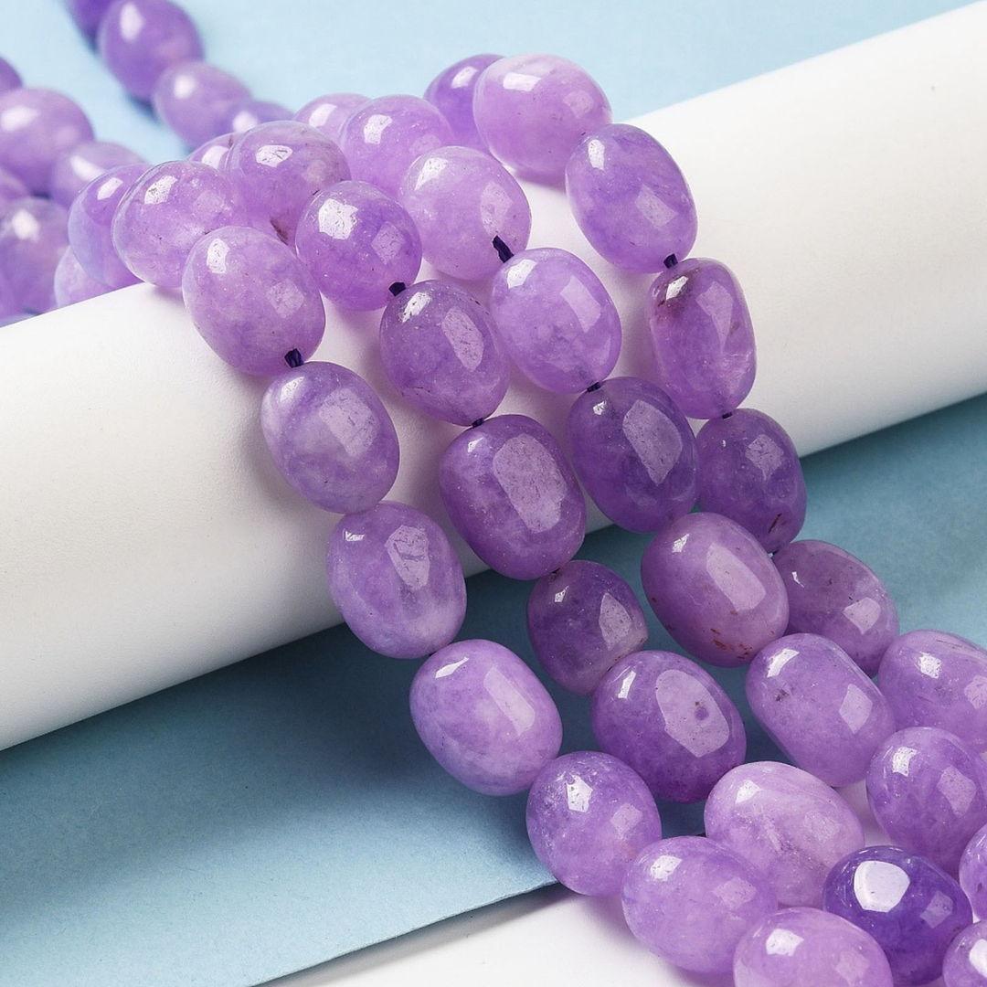 Tira de cuentas de jade natural ovalado de 13 × 10 mm para joyería