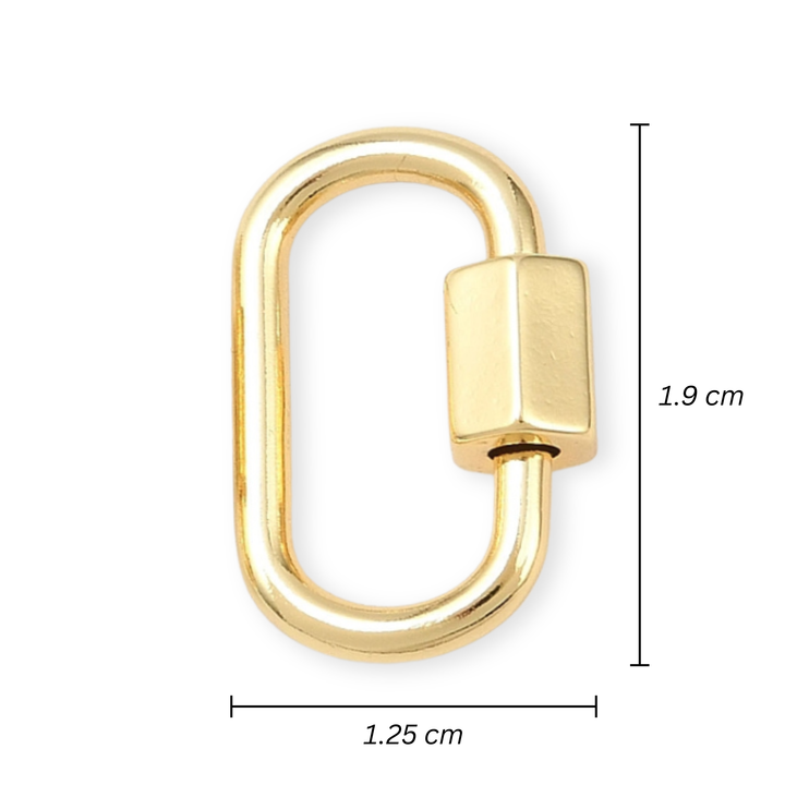 Medidas para Broche carabiner de chapa de oro para joyería