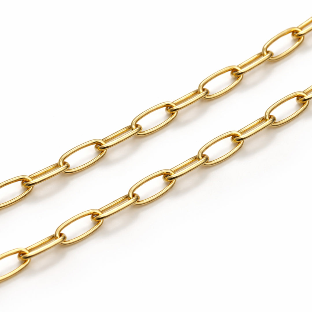 Detalles de Cadena de chapa de oro con broche circular tipo T con zirconia