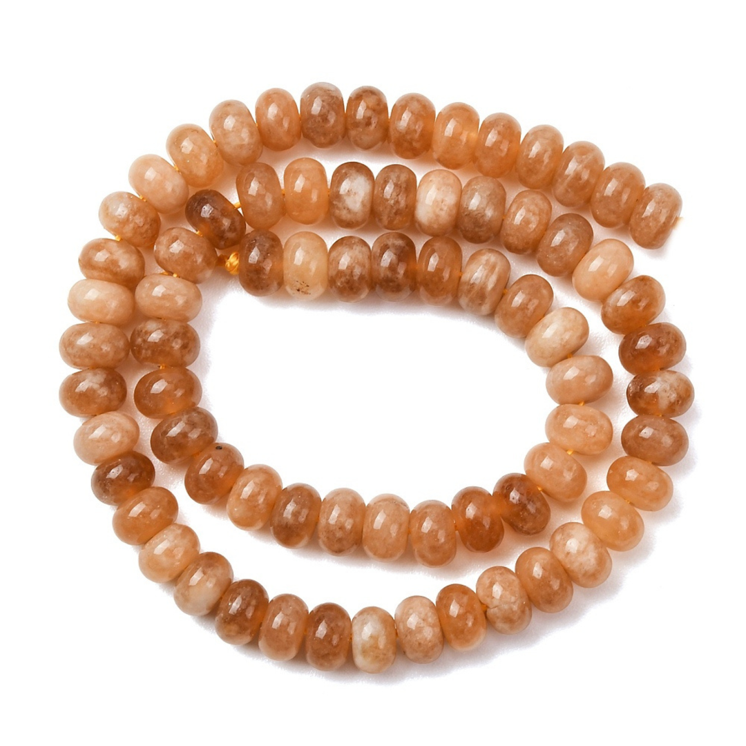 Tira de jade color naranja de 8 mm para joyería