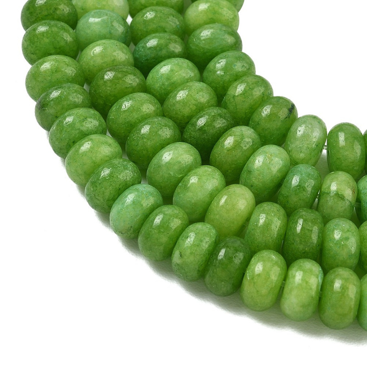 Tira de cuentas de jade rondel de 8 mm para joyería