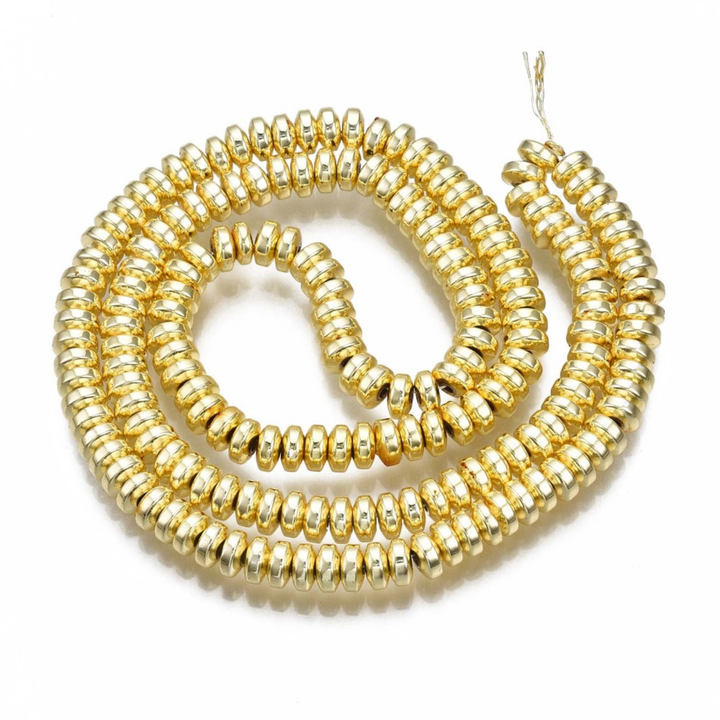 Tira de hematita rondel de 4 mm para joyería