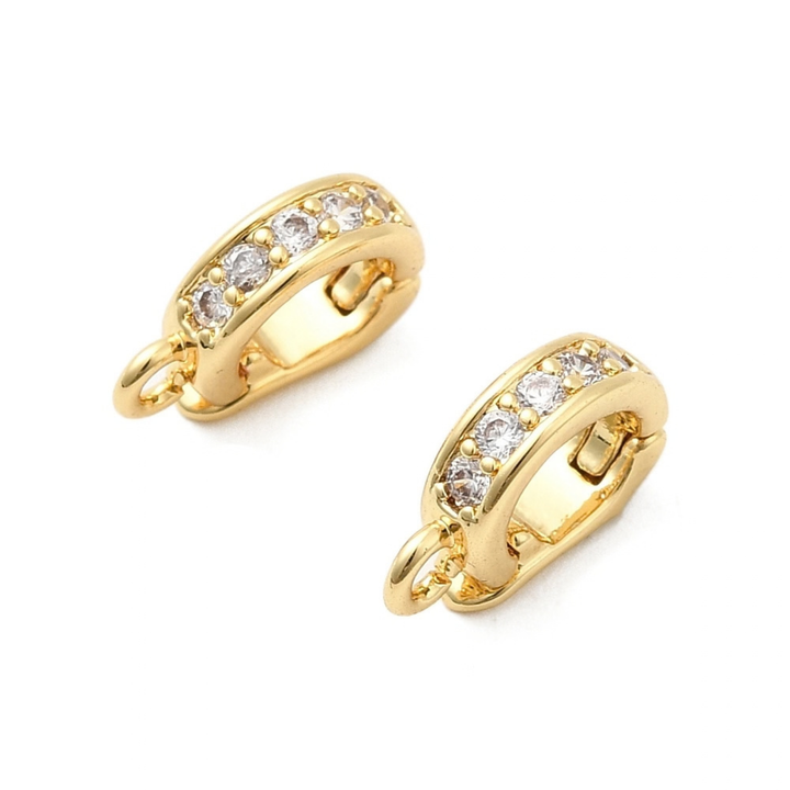 Detalles de Portadije Huggie de chapa de oro con zirconia