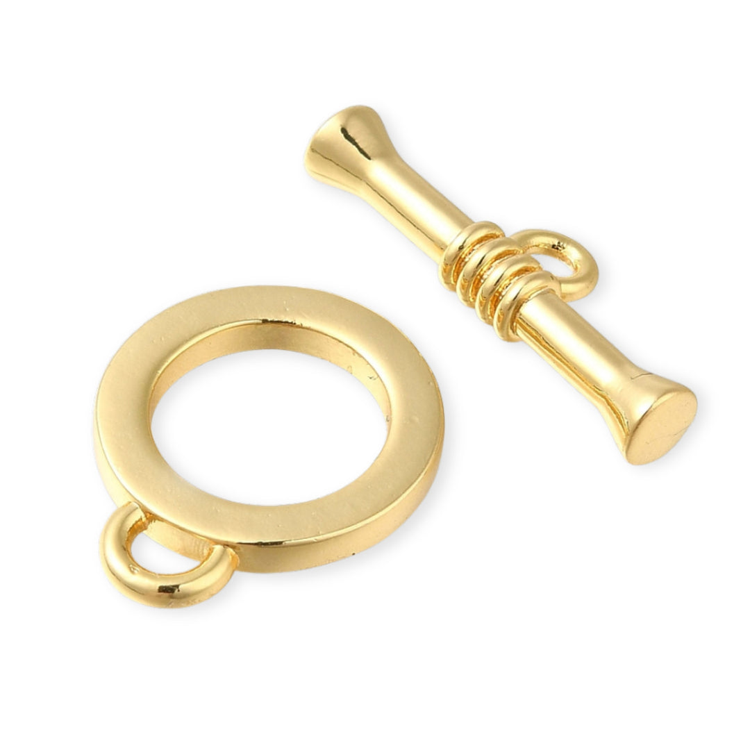 Detalles de Broche tipo T de chapa de oro con barra y anillo