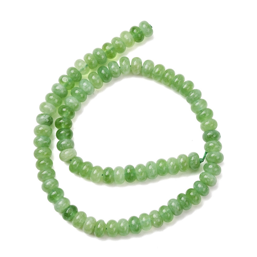 Tira de jade color verde de 8 mm para joyería
