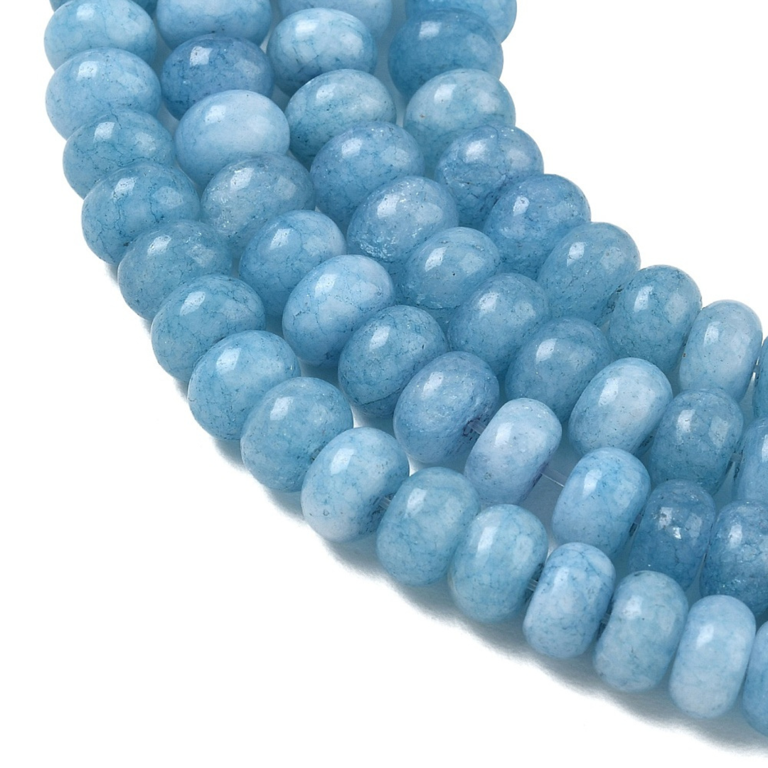 Tira de cuentas de jade rondel de 8 mm para joyería