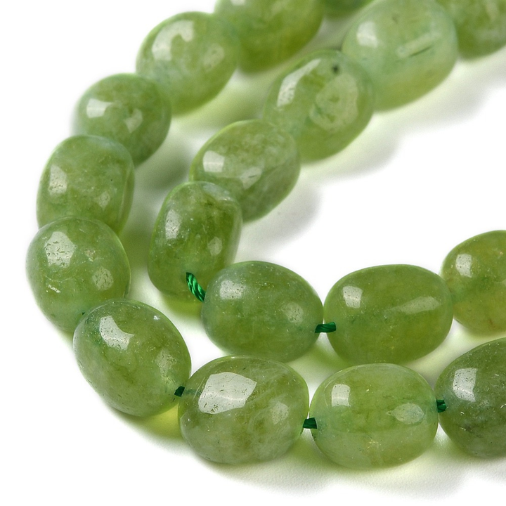 Tira de cuentas de jade natural ovalado de 13 × 10 mm para joyería