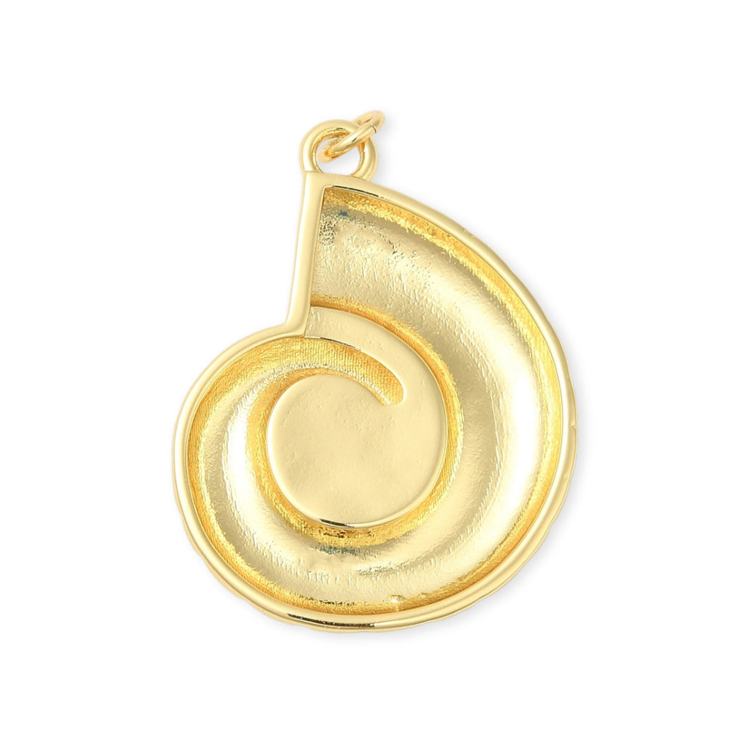 Detalles de Dije en forma de caracol dorado de chapa de oro