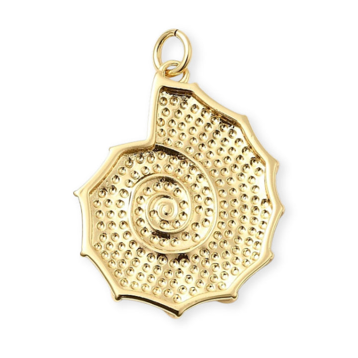 Detalles de Dije caracol dorado en chapa de oro